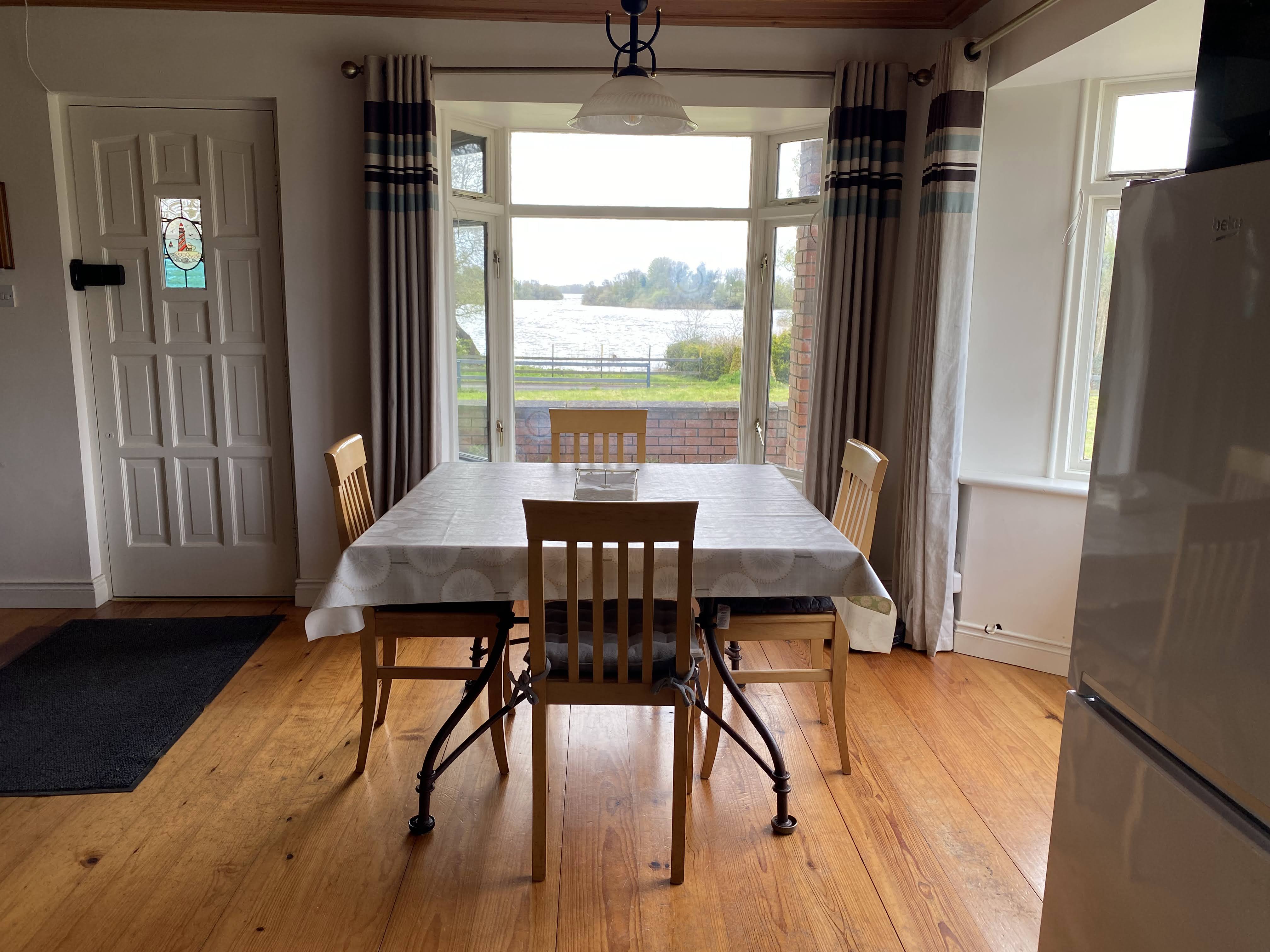 Dining area with lake view