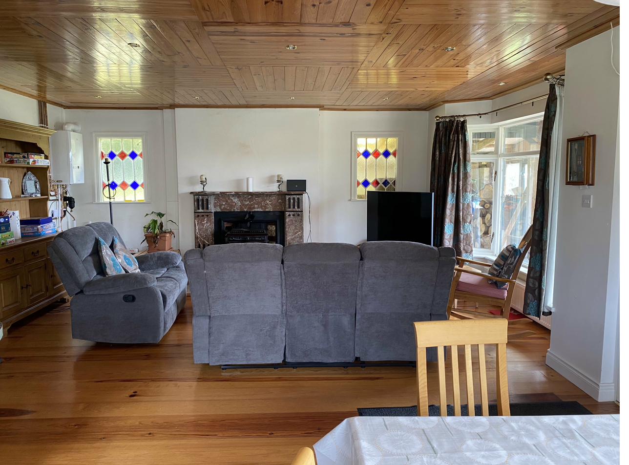 Living room with fireplace